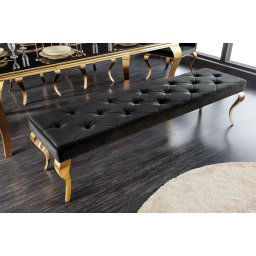 LuxD Dizajnová lavica Rococo 172 cm čierna / zlatá