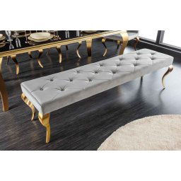 LuxD Dizajnová lavica Rococo 172 cm sivá / zlatá