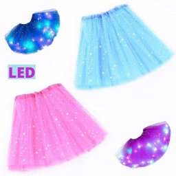 LED svietiaca sukňa Princess Modrá