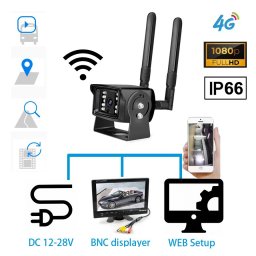 Kamera do auta 4G SIM / Wifi s FULL HD s krytím IP66 + 18 IR LED do 20m + Mic/Repro (Celokovová)