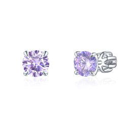 Olivie Strieborné 6mm náušnice PIPPI PURPLE 7961