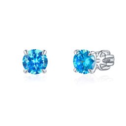 Olivie Strieborné 6mm náušnice PIPPI BLUE 7964