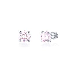 Olivie Strieborné 7mm náušnice PIPPI PINK 7966