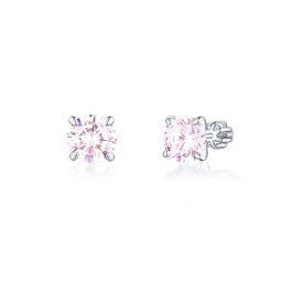 Olivie Strieborné 8mm náušnice PIPPI PINK 7972
