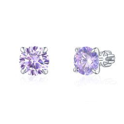 Olivie Strieborné 8mm náušnice PIPPI PURPLE 7973