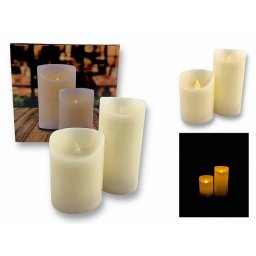 LED sviečka s imitáciou vosku, krémová 12 cm