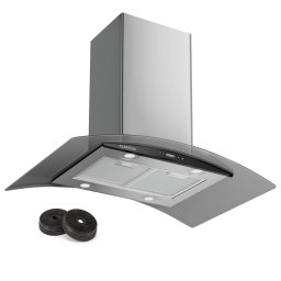 Klarstein Colette, digestor, 90 cm, 601 m³/h, energetická trieda A, ušľachtilá oceľ, strieborný