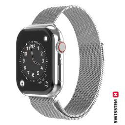 Swissten Milanese Loop remienok pre Apple Watch 42-44, strieborná 46000212