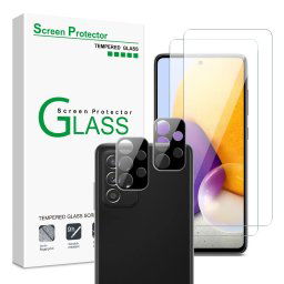 OEM Súprava 2 tvrdených skiel a 2 sklíčok pre šošovku, Samsung Galaxy A72