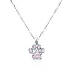 Olivie Strieborný náhrdelník LABKA PINK 8109