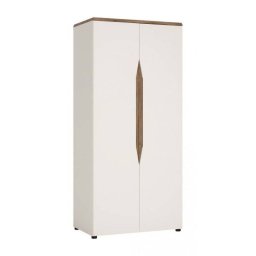 Skriňa, 90cm, kombinovaná, alpská biela, dub stirling, TOLEDO TOLS01