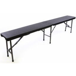 Skladacia záhradná lavica v ratanovom designe - 180 x 25 cm