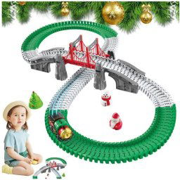 Vzdelávací vianočný vláčik na batérie - Christmas track 202 dielov