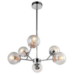 Candellux Chrómový závesný luster Best pre žiarovku 6x E14 36-67272