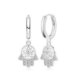 Olivie Strieborné náušnice HAMSA 8262