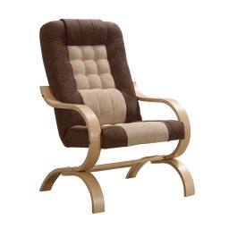 Kondela Kreslo, buk drevo, sivohnedá Taupe a hnedá látka, GURU