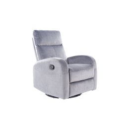 Relaxačné, otočné kreslo, tmavo sivá látka, OLIMP VELVET