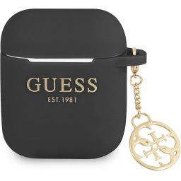 Guess 4G Charm Silikónové Puzdro pre Airpods 1/2 Black GUA2LSC4EK