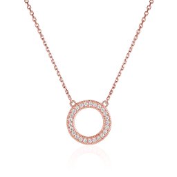 Olivie Strieborný náhrdelník KRUH ROSE 8062