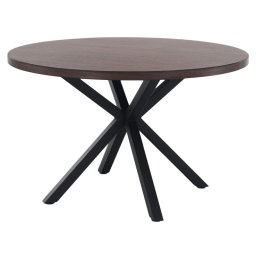Kondela Jedálenský stôl, okrúhly 120cm, MDF, tmavý dub, čierny, MEDOR
