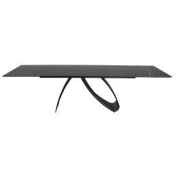 Jedálenský stôl, 160x90cm, rozkladací, keramika, sahar noir, čierny, Signal, DIUNA CERAMIC