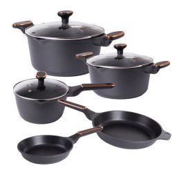 KingStyle Sada zliatinových hrncov a panvíc KS 7166 Indukcia 8 dielna + Darček Panenský olivový olej v spreji 300 ml
