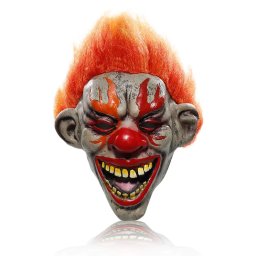 FIRE EVIL CLOWN - hororová maska na tvár - pre deti aj dospelých na Halloween či karneval
