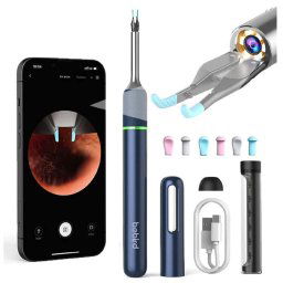 Čistič ucha - čistenie uši prémiový s 10Mpx kamerou - Wifi app smartphone + TV s pinzeta 3v1 (10ks príslušenstva)