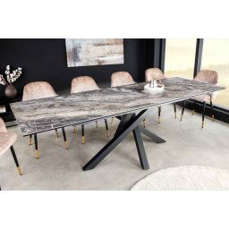 LuxD Rozťahovací keramický stôl Paquita 180-220-260 cm taupe mramor