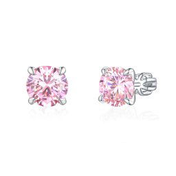 Olivie Strieborné 8mm náušnice PIPPI PINK 8352