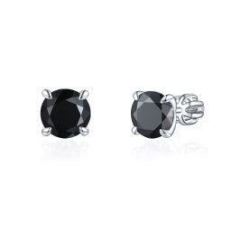Olivie Strieborné 7mm náušnice PIPPI BLACK 8355