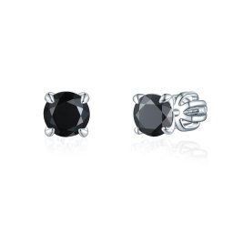 Olivie Strieborné 5mm náušnice PIPPI BLACK 8357