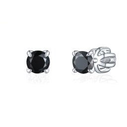 Olivie Strieborné 4mm náušnice PIPPI BLACK 8358