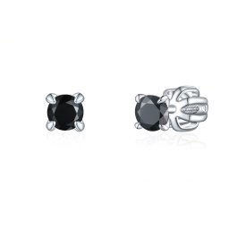 Olivie Strieborné 3mm náušnice PIPPI BLACK 8359