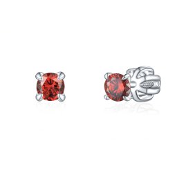 Olivie Strieborné 3mm náušnice PIPPI RED 8360