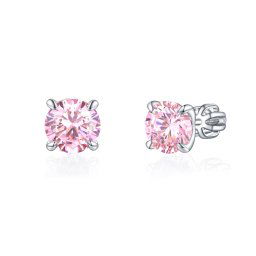 Olivie Strieborné 7mm náušnice PIPPI PINK 8365