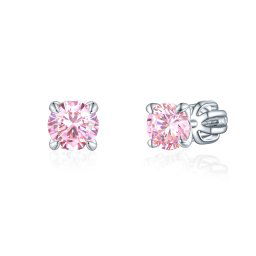 Olivie Strieborné 5mm náušnice PIPPI PINK 8367