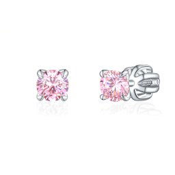 Olivie Strieborné 4mm náušnice PIPPI PINK 8368