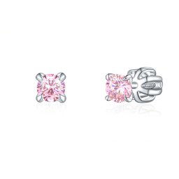 Olivie Strieborné 3mm náušnice PIPPI PINK 8369