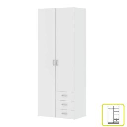Kondela Skriňa, 78cm, kombinovaná, biela, GWEN 70425