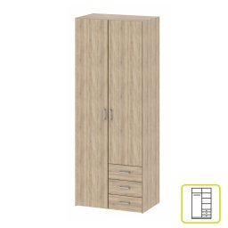Kondela Skriňa, 78cm, kombinovaná, dub sonoma, GWEN 70425