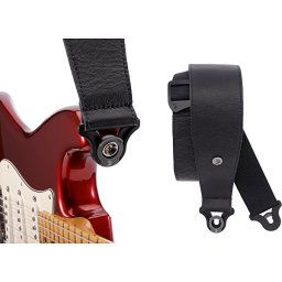 Pás na gitaru kožený 3" Comfort Leather AUTO LOCK Black D´Addario