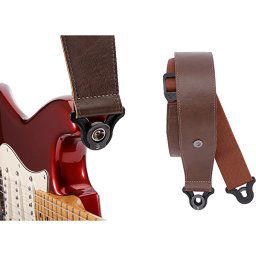 Pás na gitaru kožený 2,5" Comfort Leather AUTO LOCK Brown D´Addario