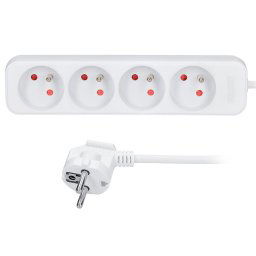 Solight Biely predlžovací kábel, 4 zásuvky, 1.5m PP20
