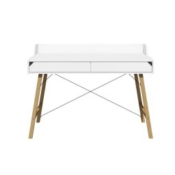 Písací stôl, 120x60cm, biely, dub, BELL AMY LOTTA DESK