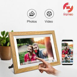 Fotorámik digitálny elektronický 10,1" - drevený foto rámik (foto + video) - 16GB pamäť