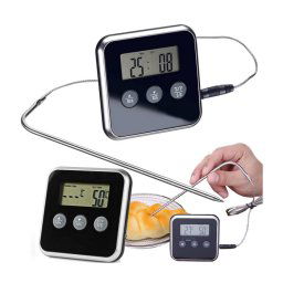 LCD Teplomer s termosondou sondou a alarmom