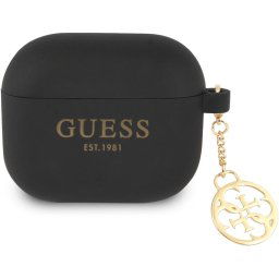 Guess 4G Charm Silikónové Puzdro pre Airpods 3 Black GUA3LSC4EK