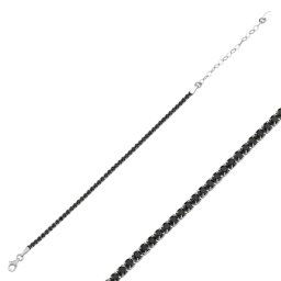 OlivieS strieborný tenisový náramok BLACK 7340