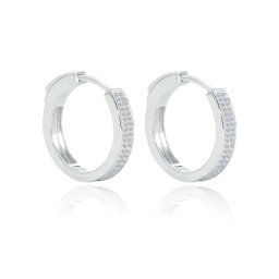 Olivie Strieborné 2cm KRUHY s poistkou 7275